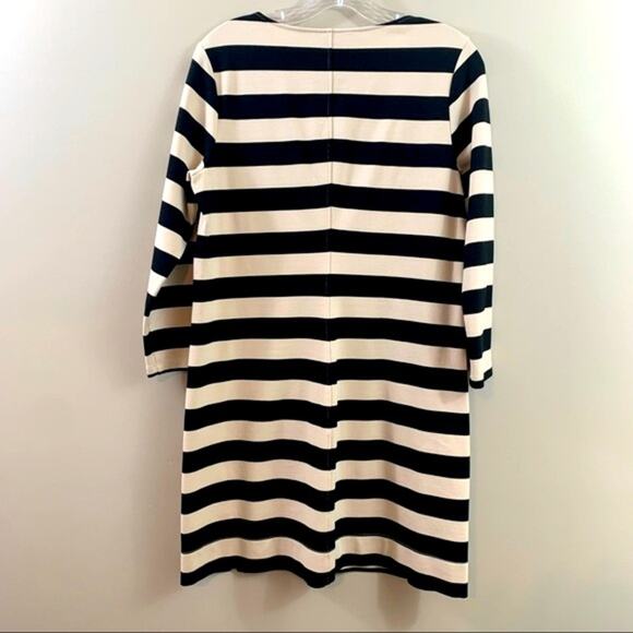 Theory Zamora Onitia Striped Shift Cream/Black Dress - Picture 9 of 10